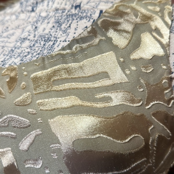 Vintage Simply Silk Scoop Neck Animal Print Gold and Silver Midi Dress - Picture 7 of 10